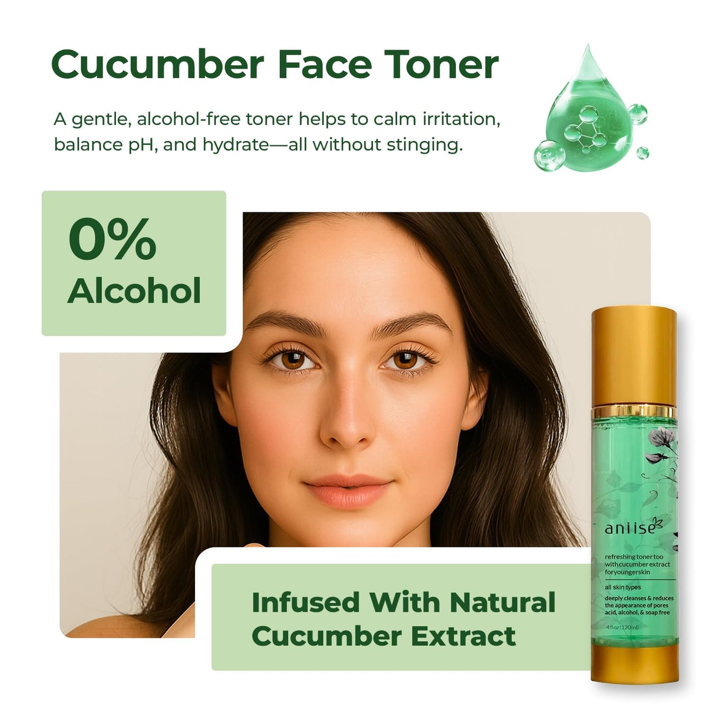Refreshing Cucumber Extract Face Toner | 4 fl. Oz | Deep Cleansing, Hydrating, and Pore Reducing Tonic for All Skin Types – Alcohol-Free, Paraben-Free, Sulfate-Free, Vegan
