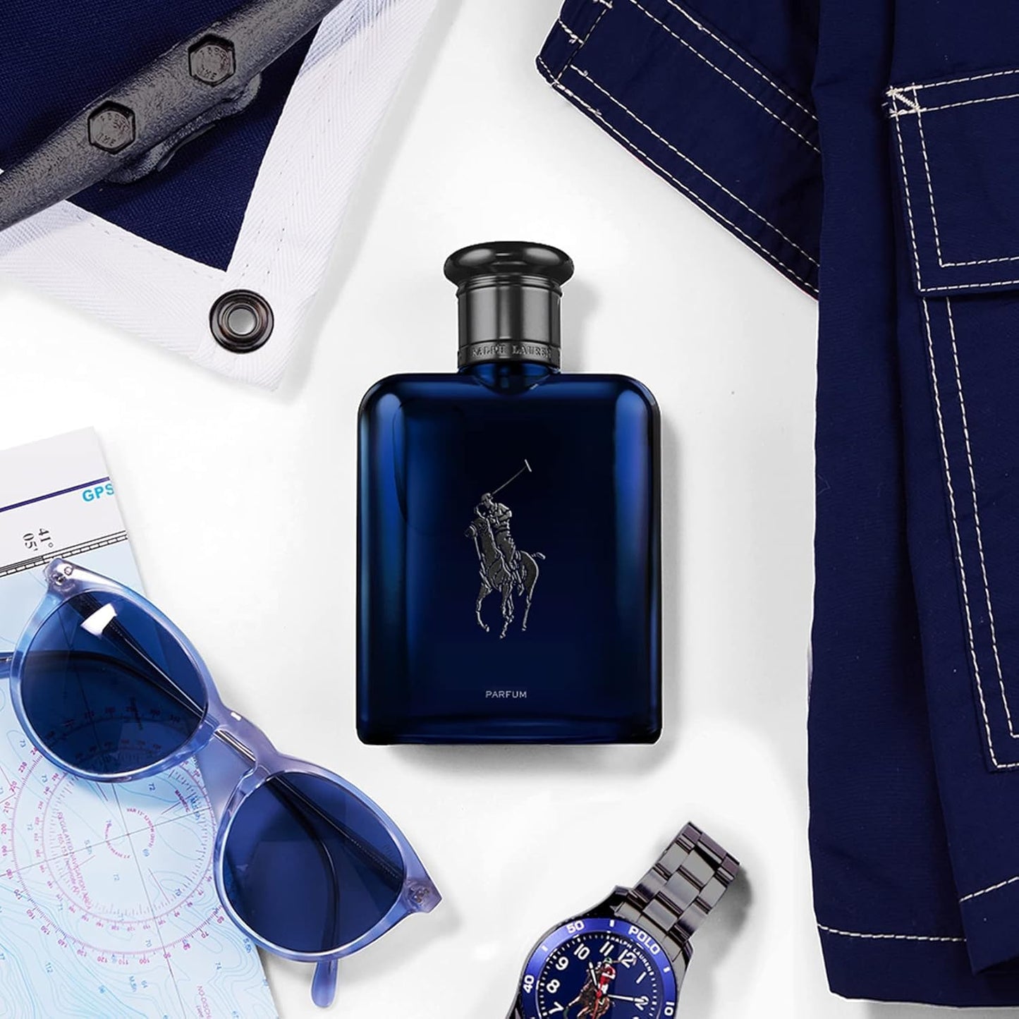 RALPH LAUREN FRAGRANCES Polo Blue - Parfum - Refill - Men's Cologne - Aquatic & Fresh - With Citrus, Oakwood, and Vetiver - Intense Fragrance - 5.1 Fl Oz
