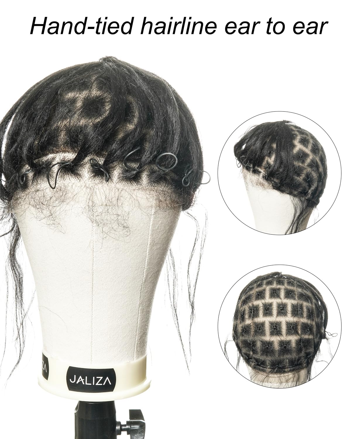 JALIZA HD Lace Crochet Wig Cap for Braiding, 13x1 Hand-Tied Natural Scalp Base, Glueless Breathable Wig Cap with Baby Hair for DIY Braids & Thinning Hair