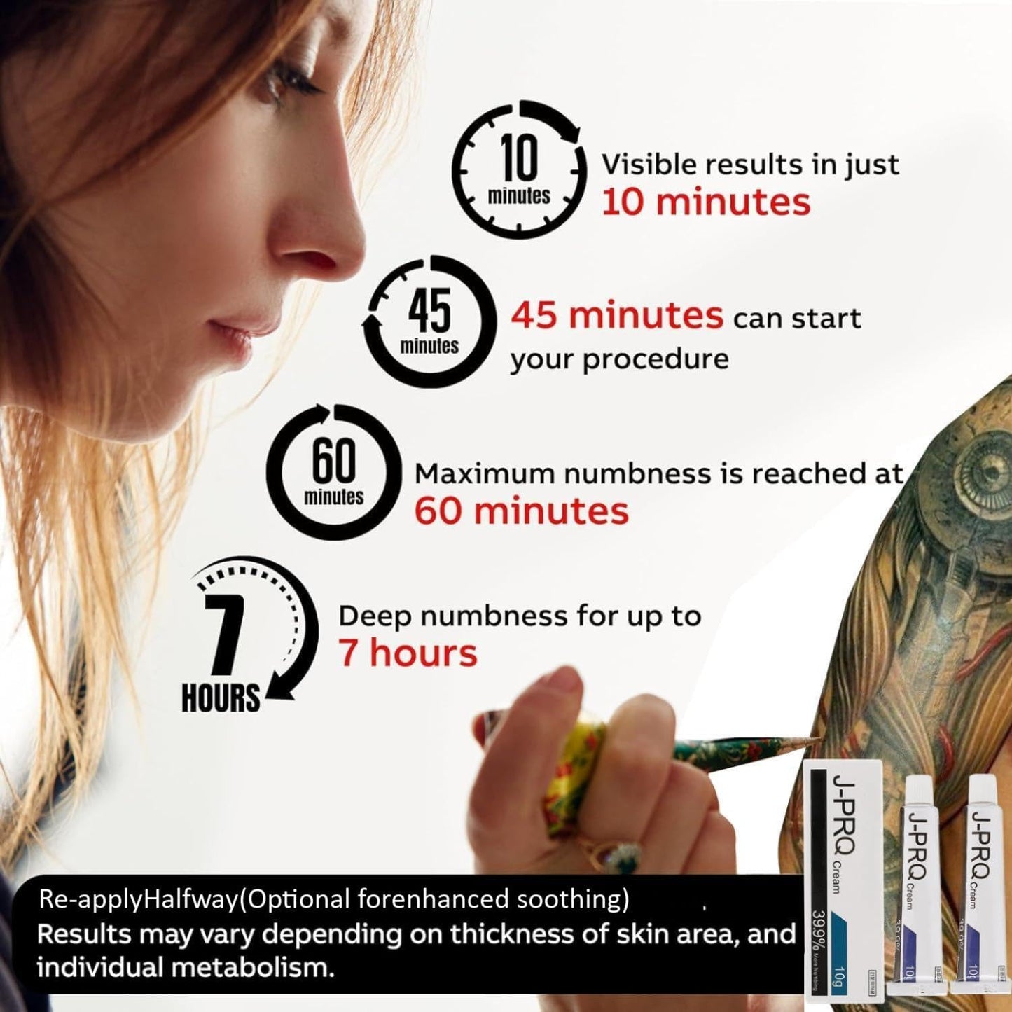 Maximum Strength Tattoo Cream - 8 Hours for Tattoos, Waxing & Piercing | Cream for Tattoos Extra Strength | 2pcs 10g