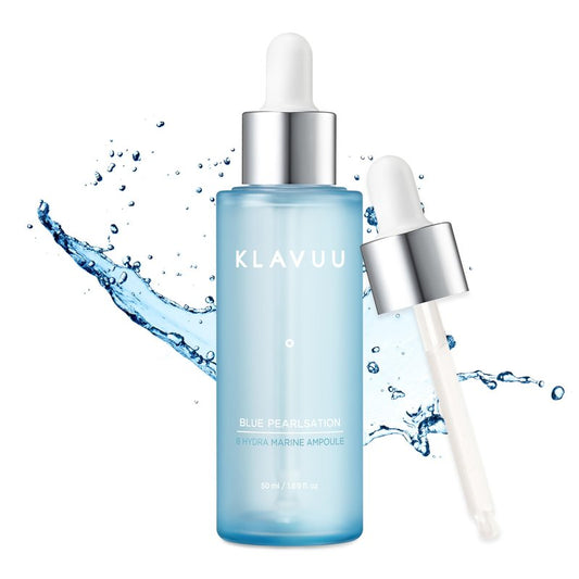 Klavuu BLUE PEARLSATION 8 Hydra Marine Ampoule - Enriched with Hyaluronic Acid for Dual-Layered Skin Hydration & Panthenol Nourishment - Ideal for Sensitive Skin Types – 1.69 floz