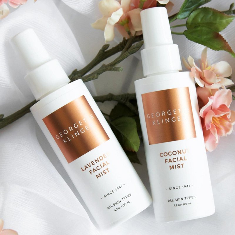Georgette Klinger Coconut & Lavender Facial Mist Duo Makeup Setting Spray Gift Set for All Skin Types Skin Care - 4.2 oz