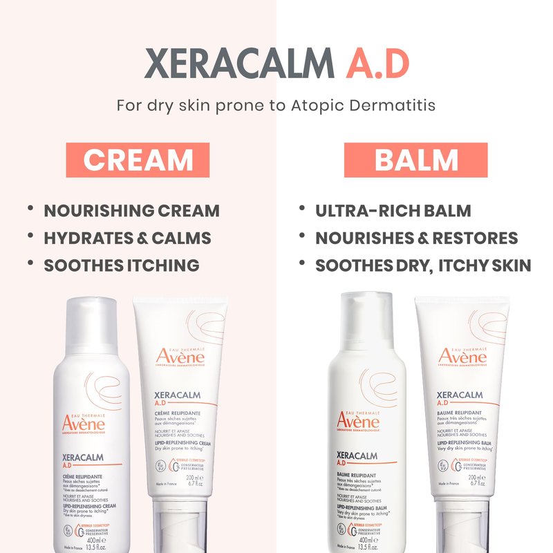 Avène XeraCalm A.D Lipid-Replenishing Balm, Atopic Dermatitis, Eczema-Prone, No Preservatives, Fragrance-Free, 13.5 Oz