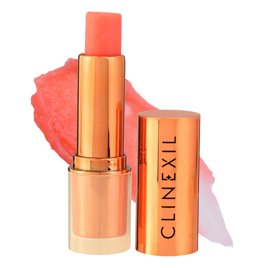 Clinexil Tinted Lip Balm – Anti-Wrinkle Lip Treatment with Deep Hydration & Long-Lasting Moisture. Natural Skincare with Cold Pressed oils – Clean, Non-Toxic Lip Care – 002 Peach Perfect