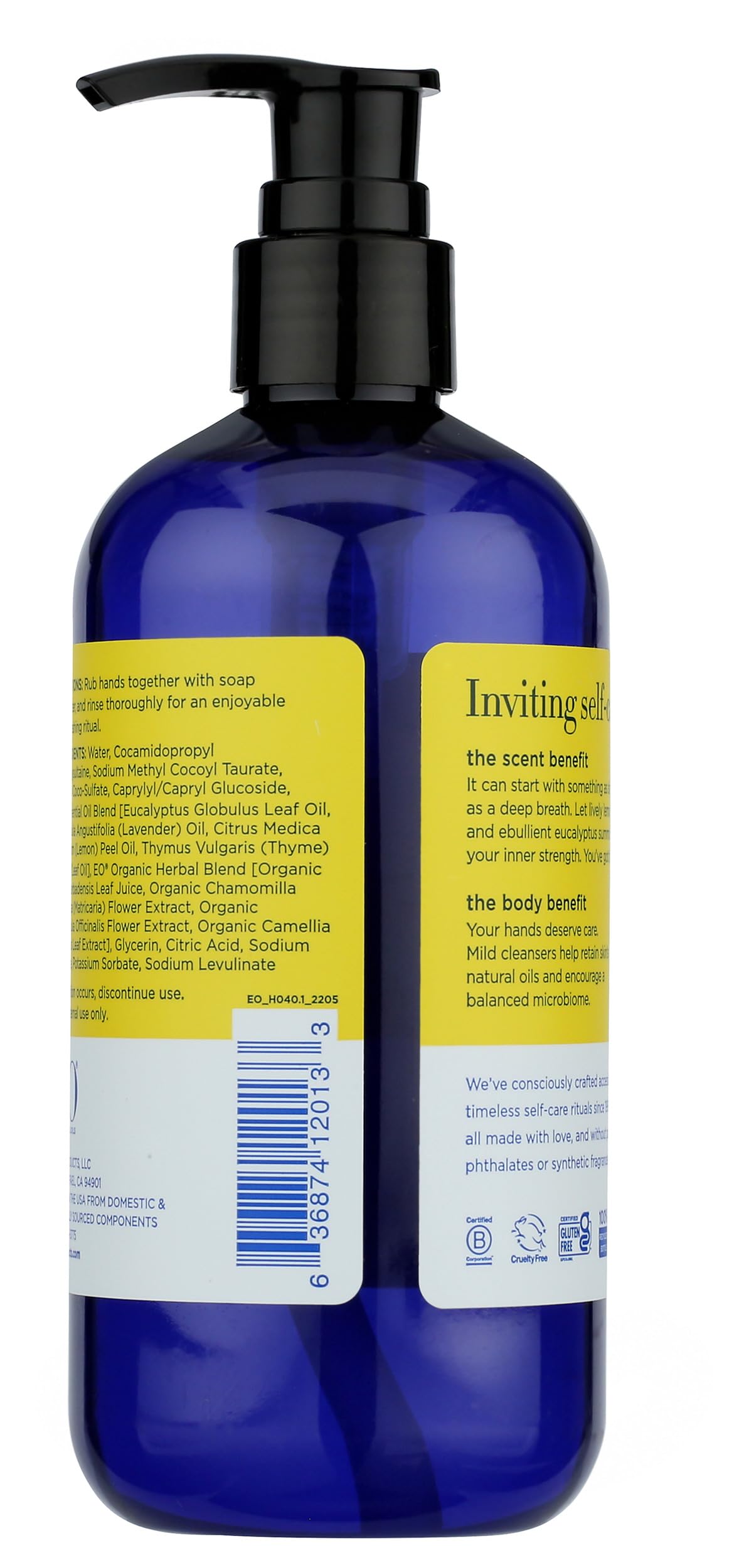 EO, Hand Soap Lemon Eucalyptus, 12 Fl Oz