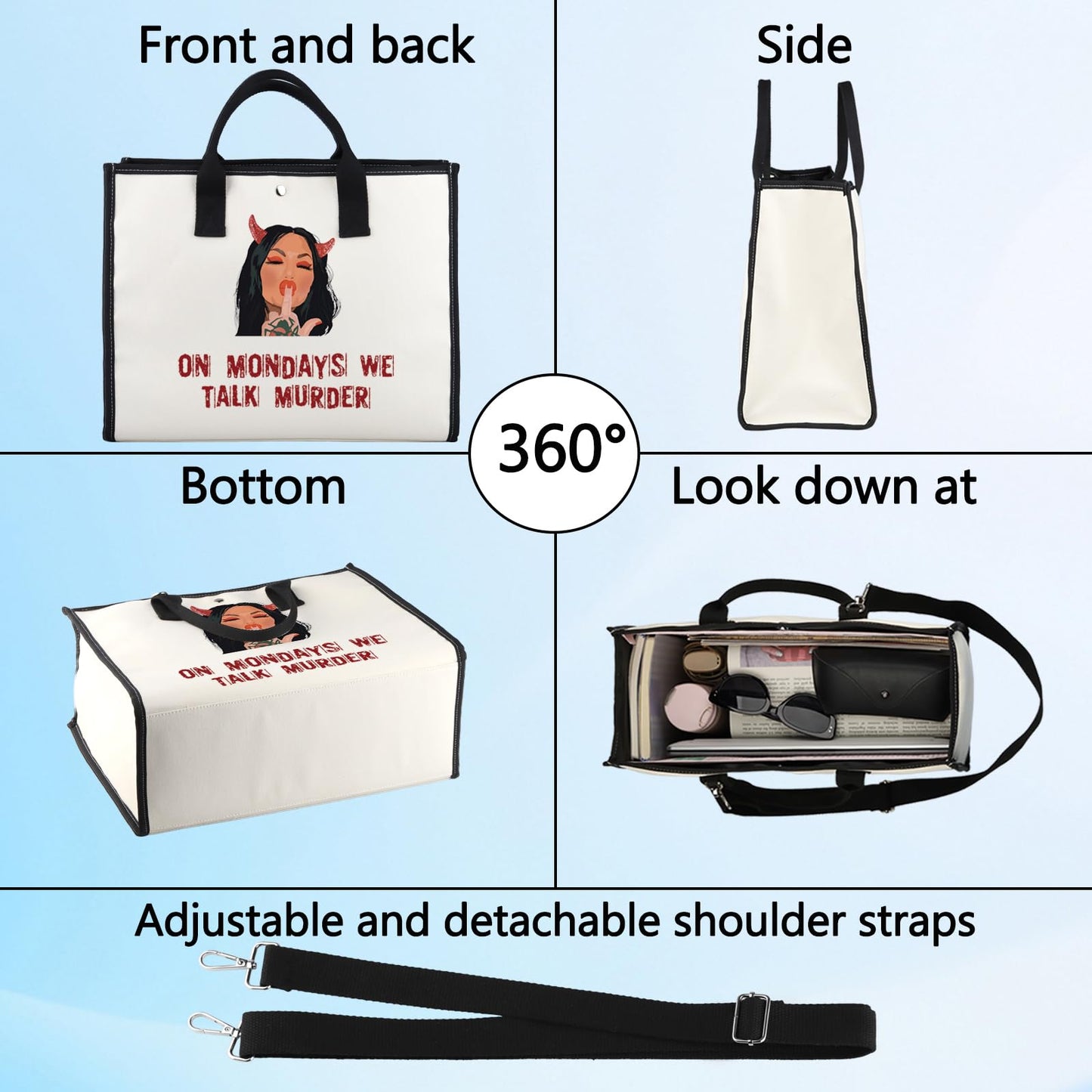 BWWKTOP Bailey Cosmetic Makeup Bag Bailey Fans Gifts On Mondays We Talk Murder Zipper Pouch Bag For Murder Show Lovers (TALK MURDER BG)