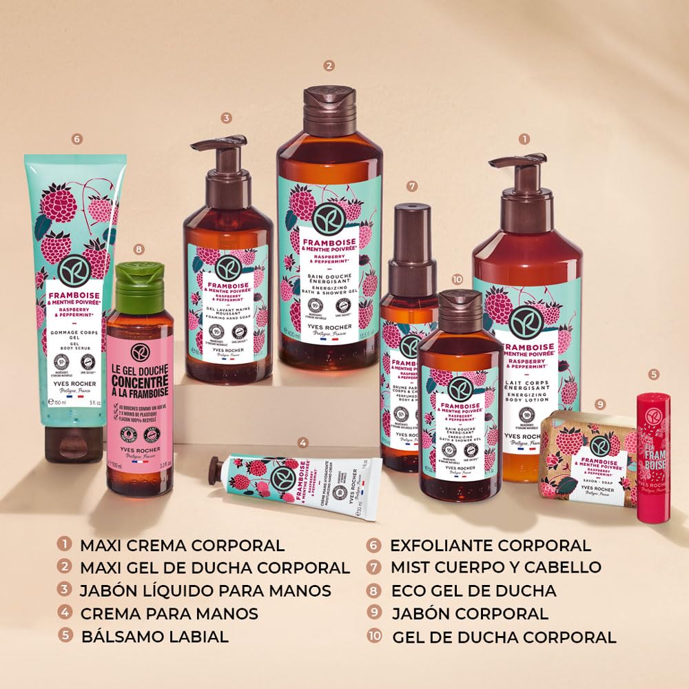 Yves Rocher Raspberry Peppermint Hand Cream - 30ml Moisturizer for Soft Skin