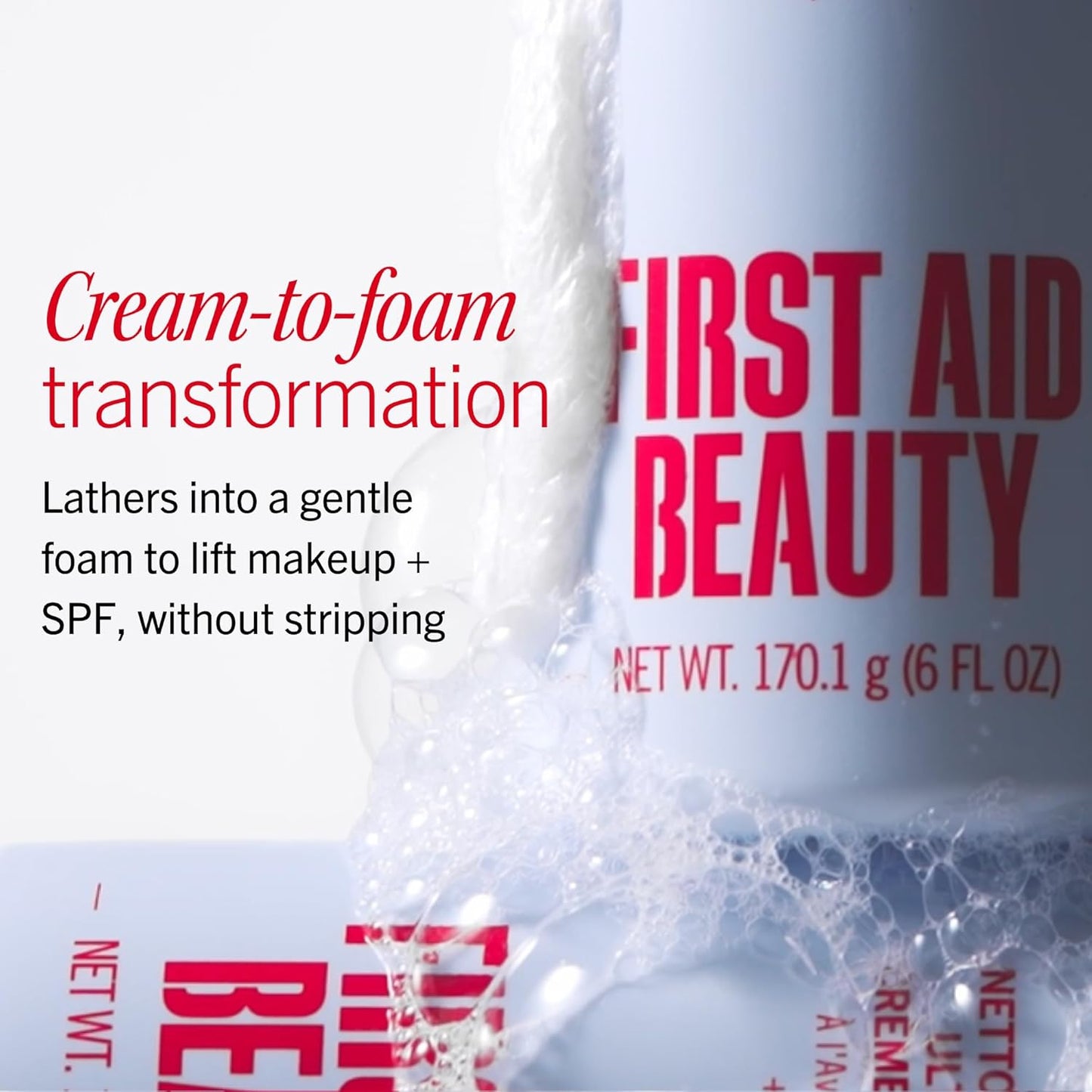 First Aid Beauty Ultra Gentle Facial Cleanser - Makeup Removing Cream-to-Foam Wash for Sensitive & Acne-Prone Skin