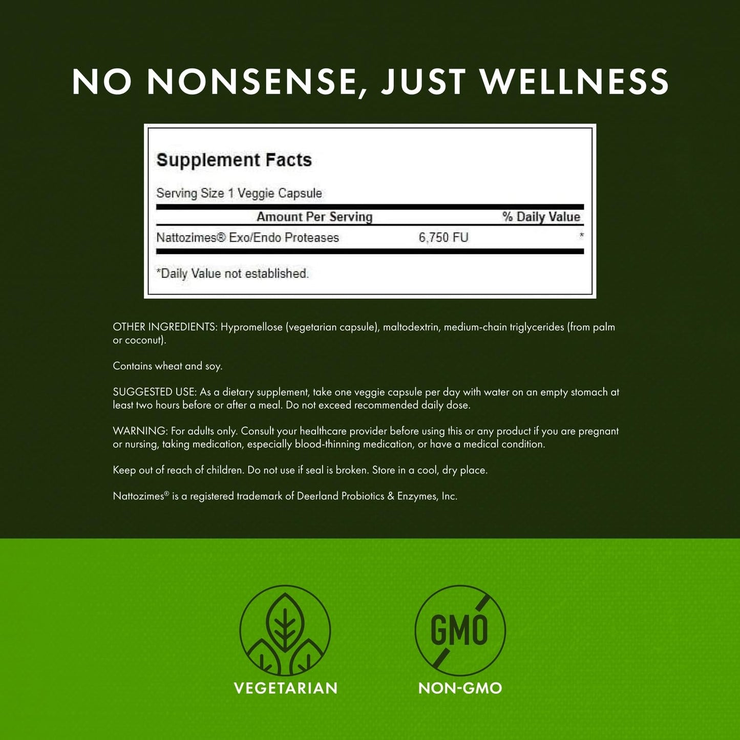 Swanson Triple-Strength Nattozimes 195 Milligrams/6750 Fu 60 Veg Capsules Enzyme