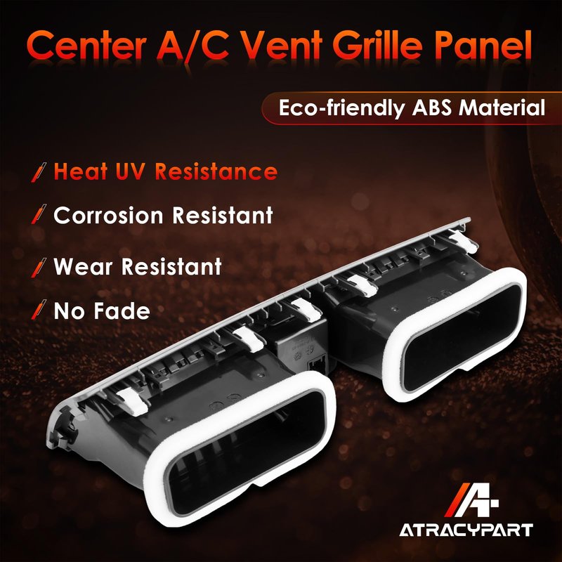 Center Dash A/C Air Vent, Compatible with 2007-2011 Toyota Camry, Console Outlet Insert Grille Panel Trim Cover with Emergency Switch Clock Button, Replaces# 55660-06100