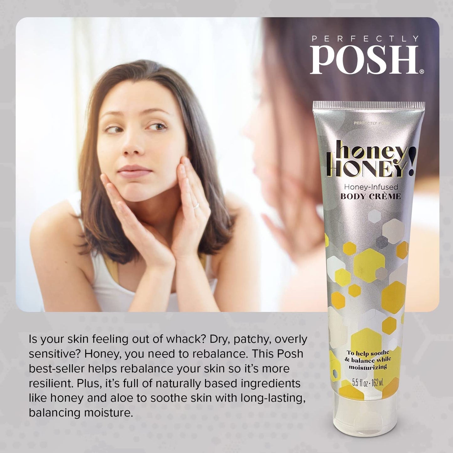 Perfectly Posh - Honey Honey Soothing Body Cream - Dry Skin Lotion with Dragon Fruit, Lime Fragrance - Premium Moisturizer - 162ml