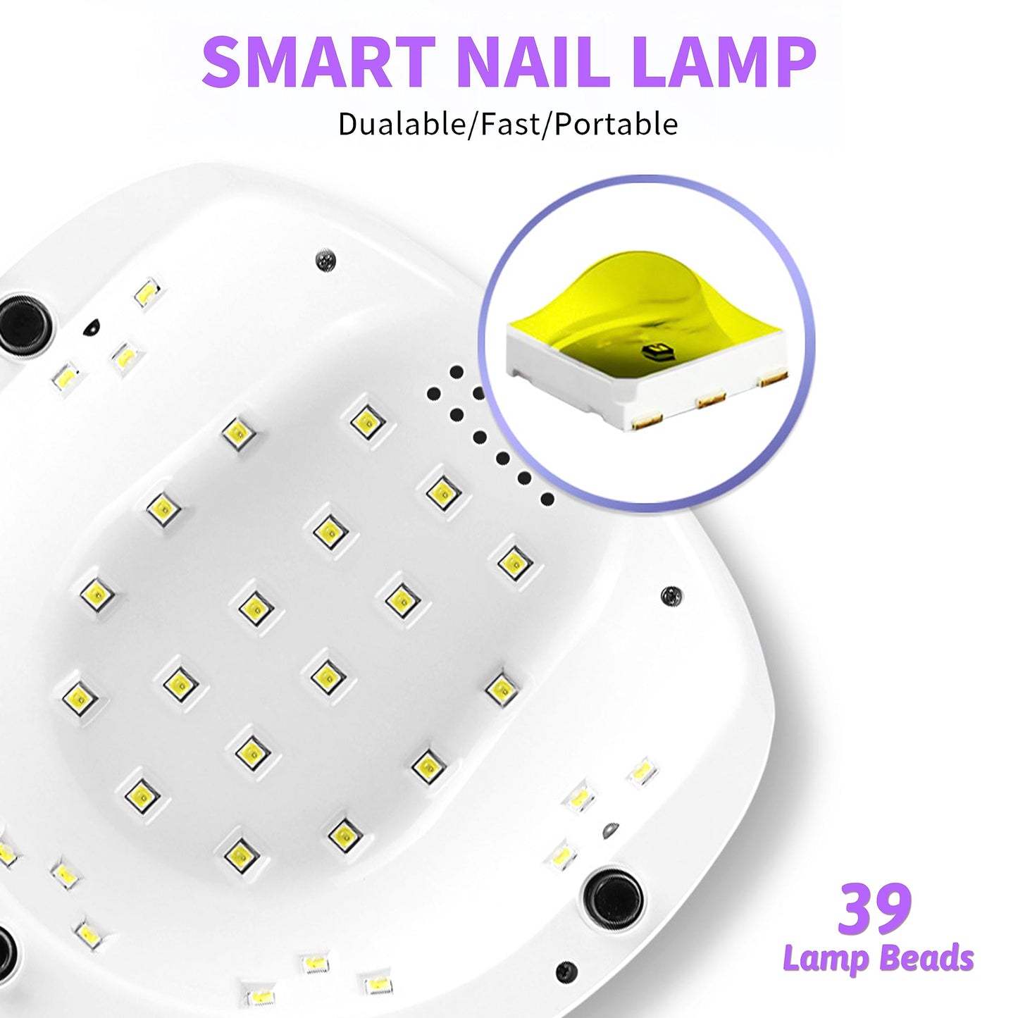 AIJIMEI Diamond Purple Nail Lamp Nail Dryer Nail Tools LED Gel Nail Lamp 86W Gel Nail Light Nail Polish Dryer for Professional and Beginner (Purple Diamond)