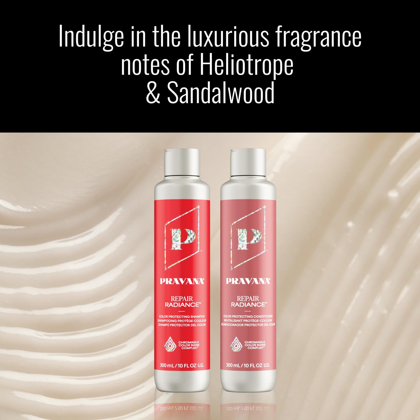 PRAVANA Repair Radiance Shampoo and Conditioner Set | Restores & Nourishes | For Damaged, Color-Treated Hair | Reduces Breakage & Split Ends | Chromasilk Enhances Shine & Protection | Vegan | 10 Fl Oz
