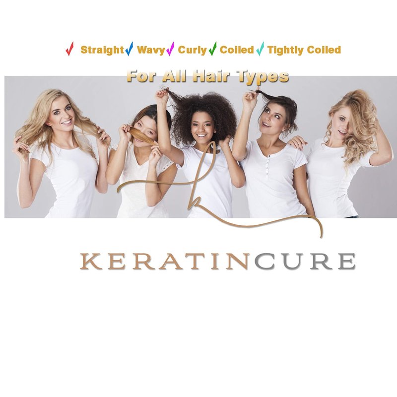 Keratin Cure Hair Serum - Anti-Frizz, Shine & Heat Protectant with Argan, Marula & Coconut Oil | Lightweight Leave-In Treatment for Straight, Wavy & Curly Hair | Men, Women & Kids
