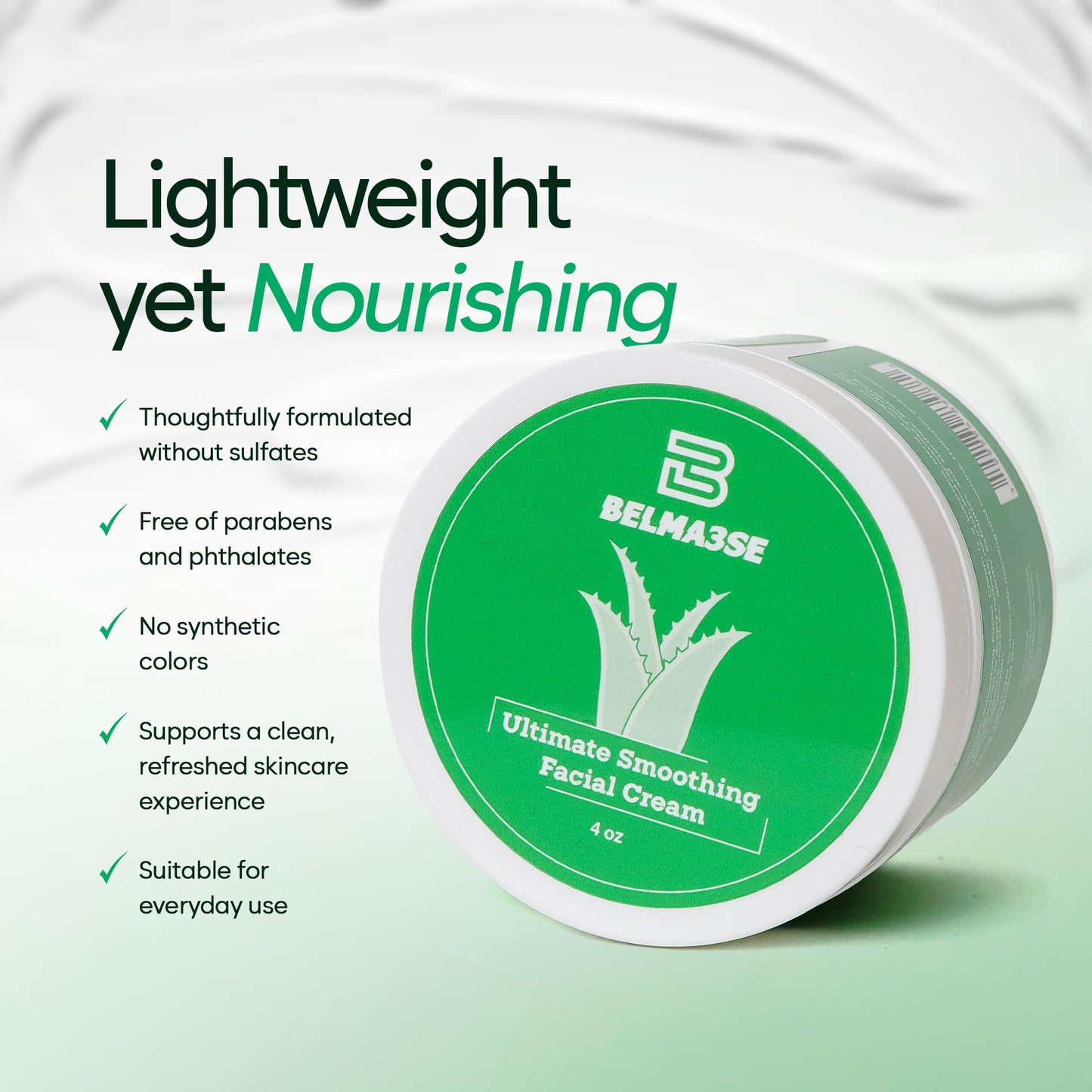 Ultimate Smoothing Facial Cream – Hydrating Anti-Aging Moisturizer for Face with Aloe Vera, Coconut Oil, Cucumber Extracts, Glycolic & Lactic Acid & Vitamin E Nourishing Facial Moisturizer for Women