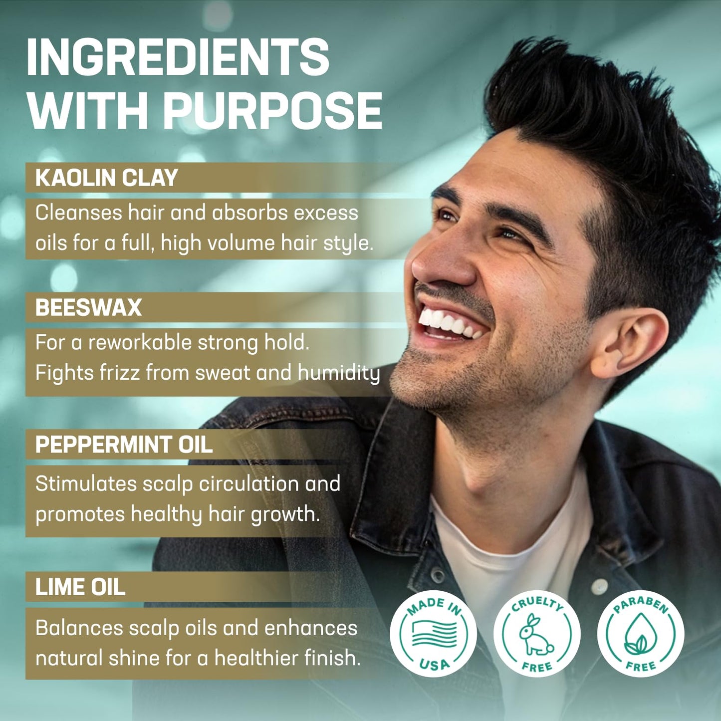 Hair Clay Pomade - Uplift Provisions Natural Matte Finish Styling Compound | Medium Hold, 3 oz for Men & Women