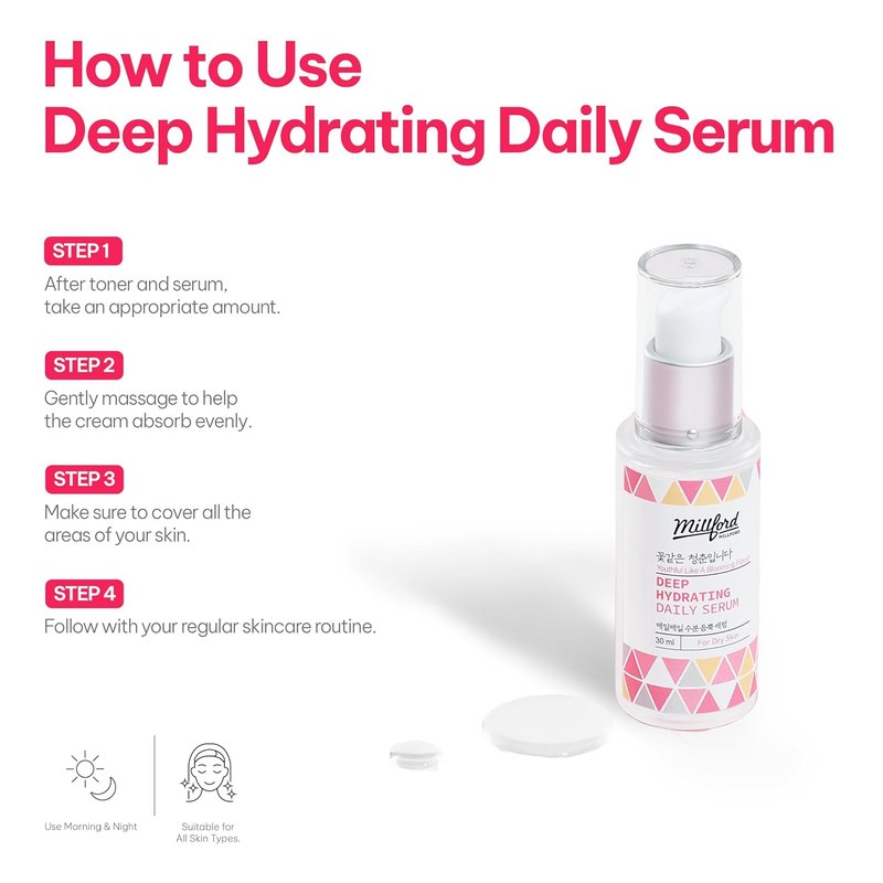 Deep Hydrating Daily Serum - Hyaluronic Acid for Dry Skin | 30ml | Alcohol & Fragrance Free, pH Balanced