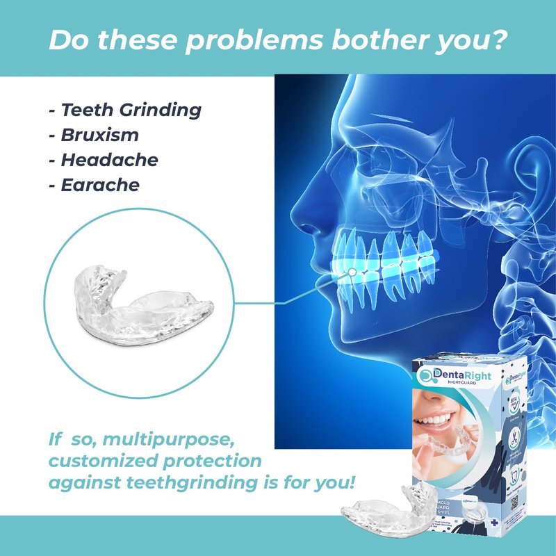 DentaRight Dental Mouthguard for Bruxism, Teeth Grinding and Clenching, Pack of 6 in 3 Different Sizes Moldable, Trimmable Premium Quality Dental Night Guard for Teeth Grinding and Stops Bruxism