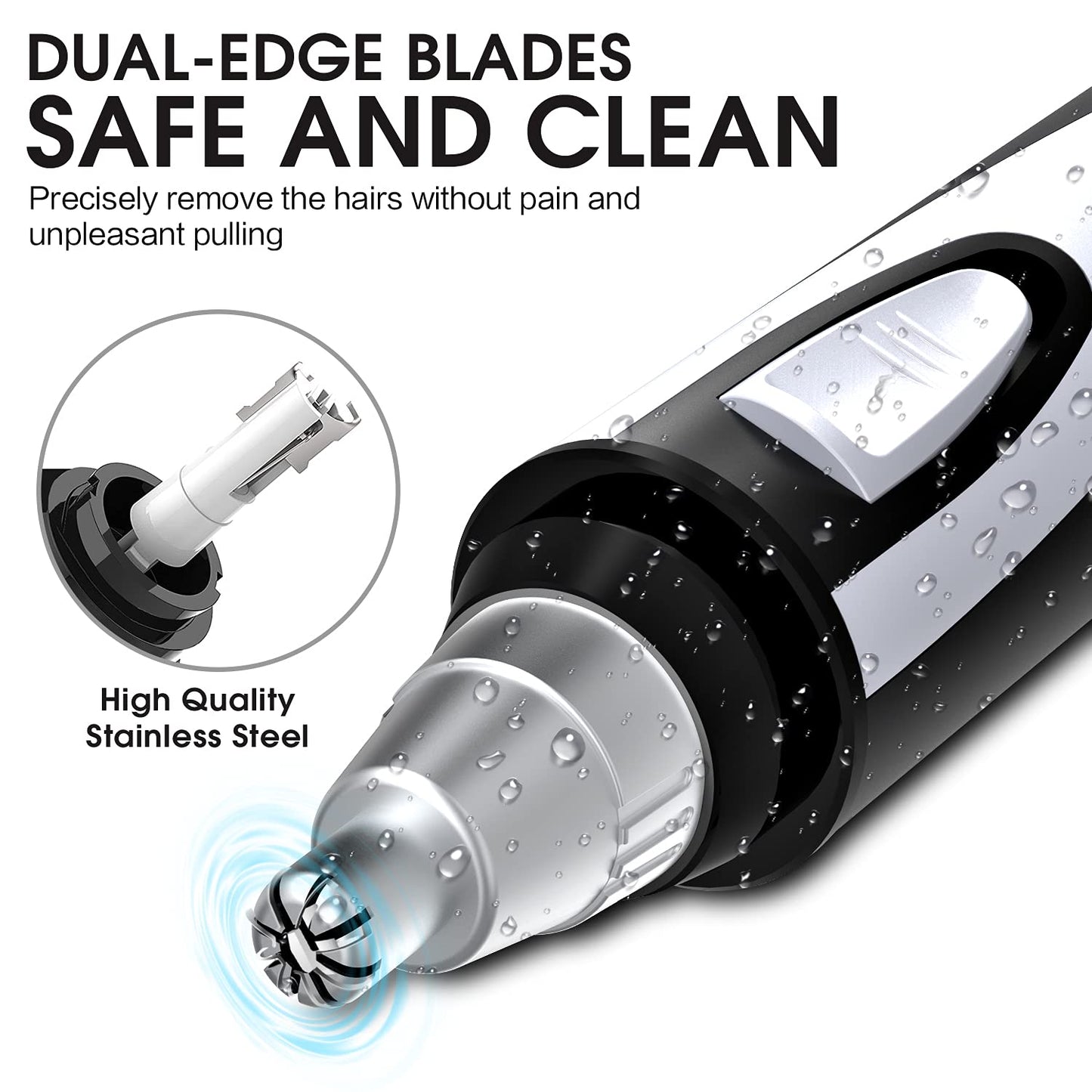 ZORAMI Ear and Nose Hair Trimmer Clipper - 2025 Professional Painless Hair Trimmer Black & Pink