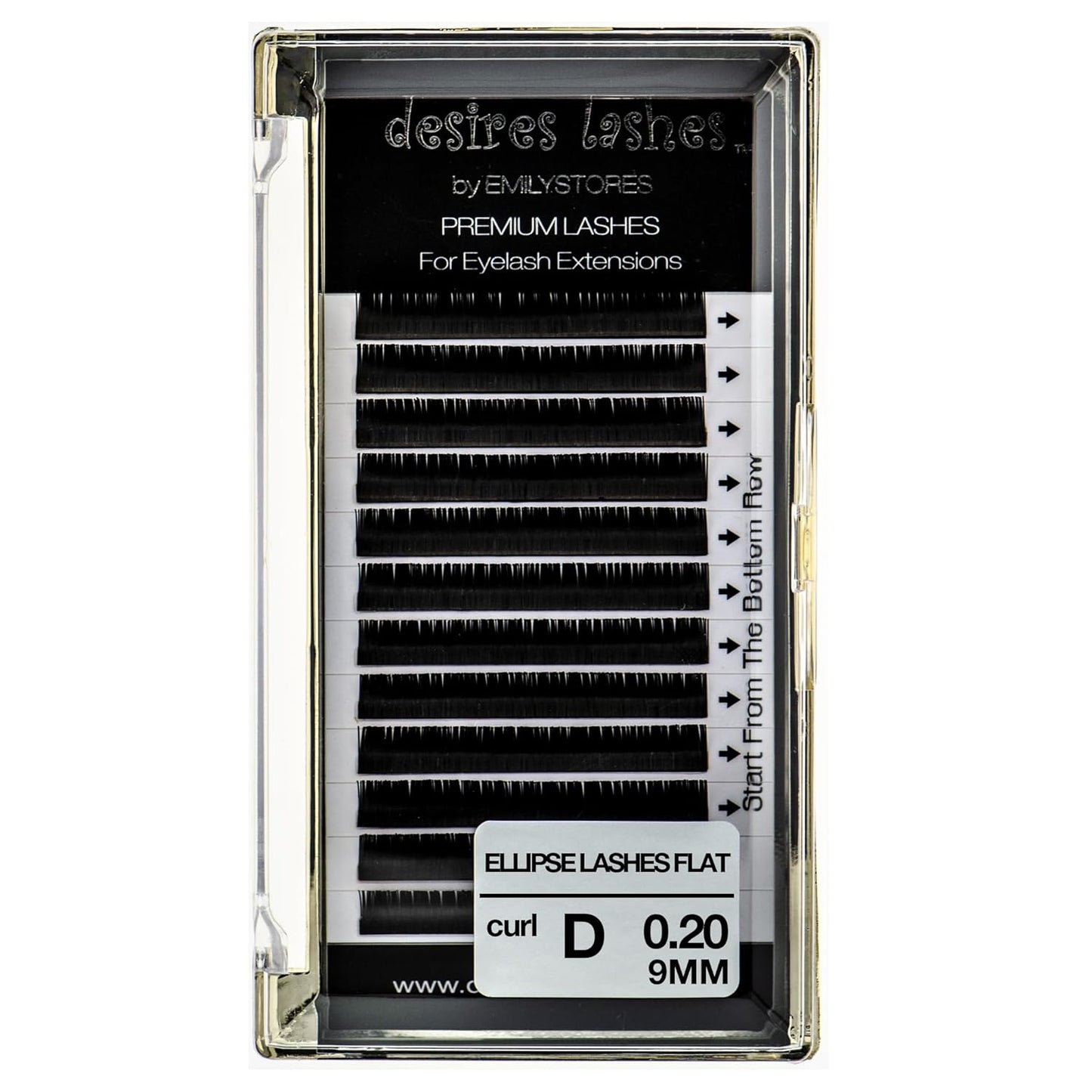 Ellipse Lashes - Flat 0.20mm Thickness D Curl Eyelash Extensions | 9mm Length for Stunning Volume