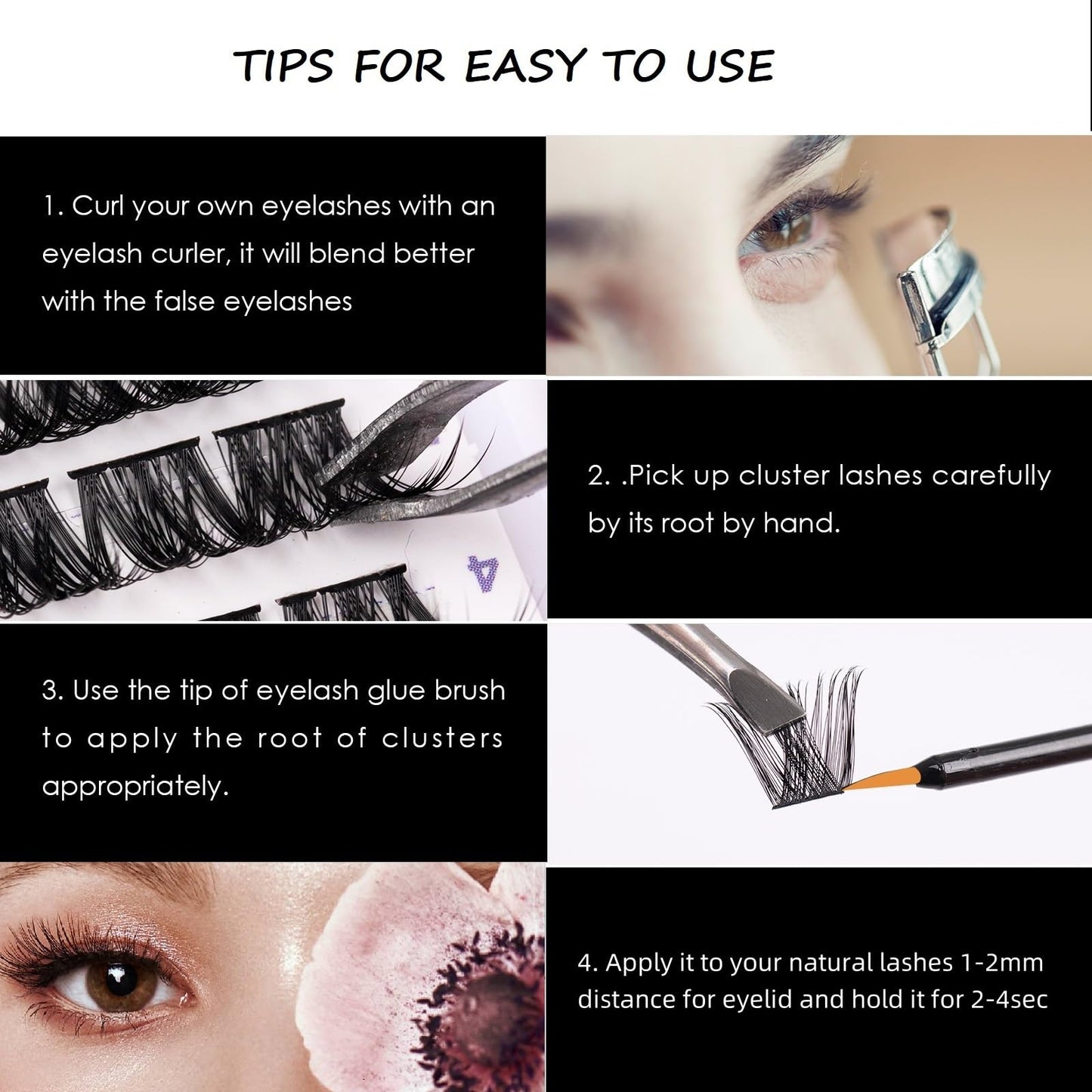 Lash Clusters 300pcs Manga Lash Extension Kit 10-18mm Cluster Eyelash Extensions Natural Lash Individual Lashes -M36-Natural