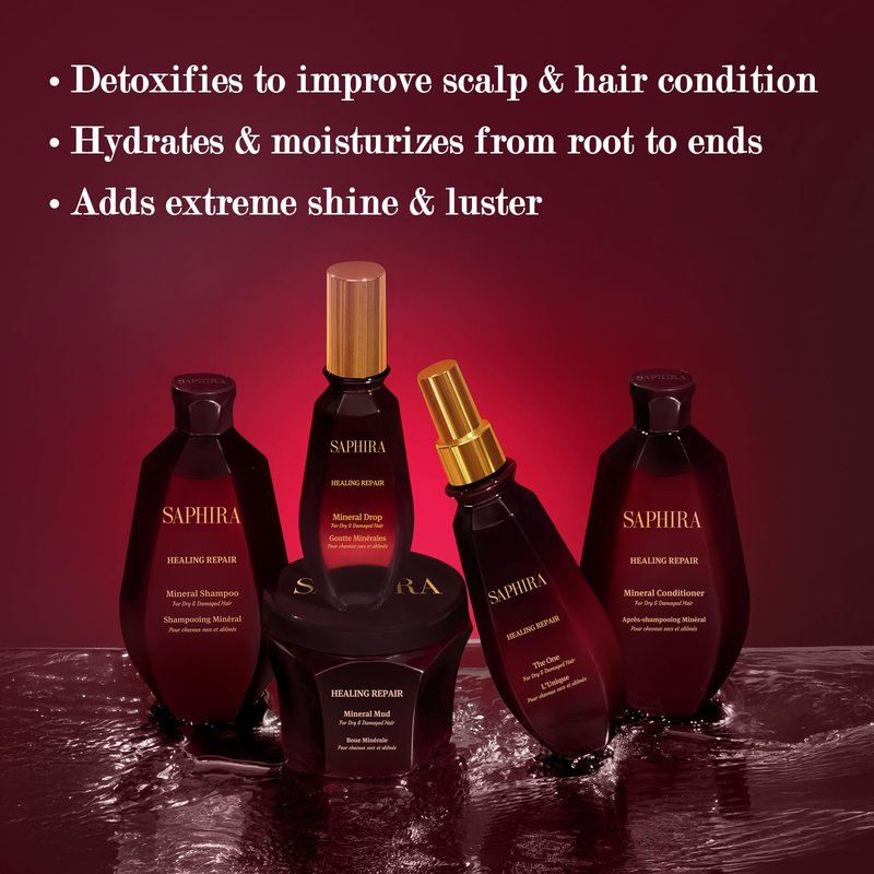 Saphira Healing Repair Shampoo with Dead Sea Minerals – Hydrating Shampoo for Dry & Damaged Hair – Sulfate Free Professional Hair Care 3oz / 90ml