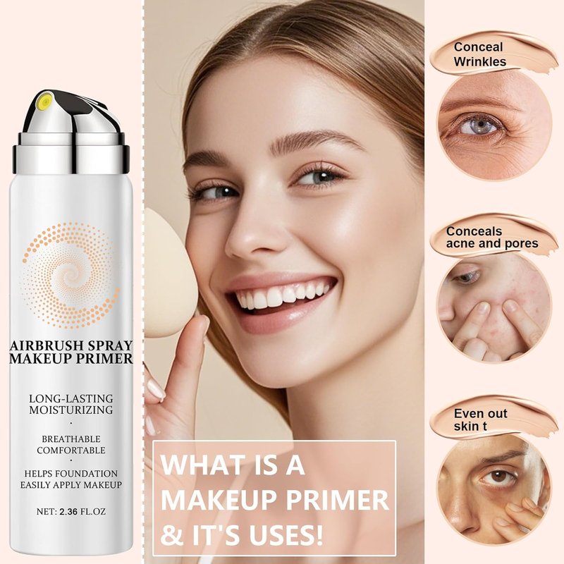 AirBrush Foundation Spray - Full Coverage Silky Mist Makeup | Lightweight Hydrating Formula (01 Natural)