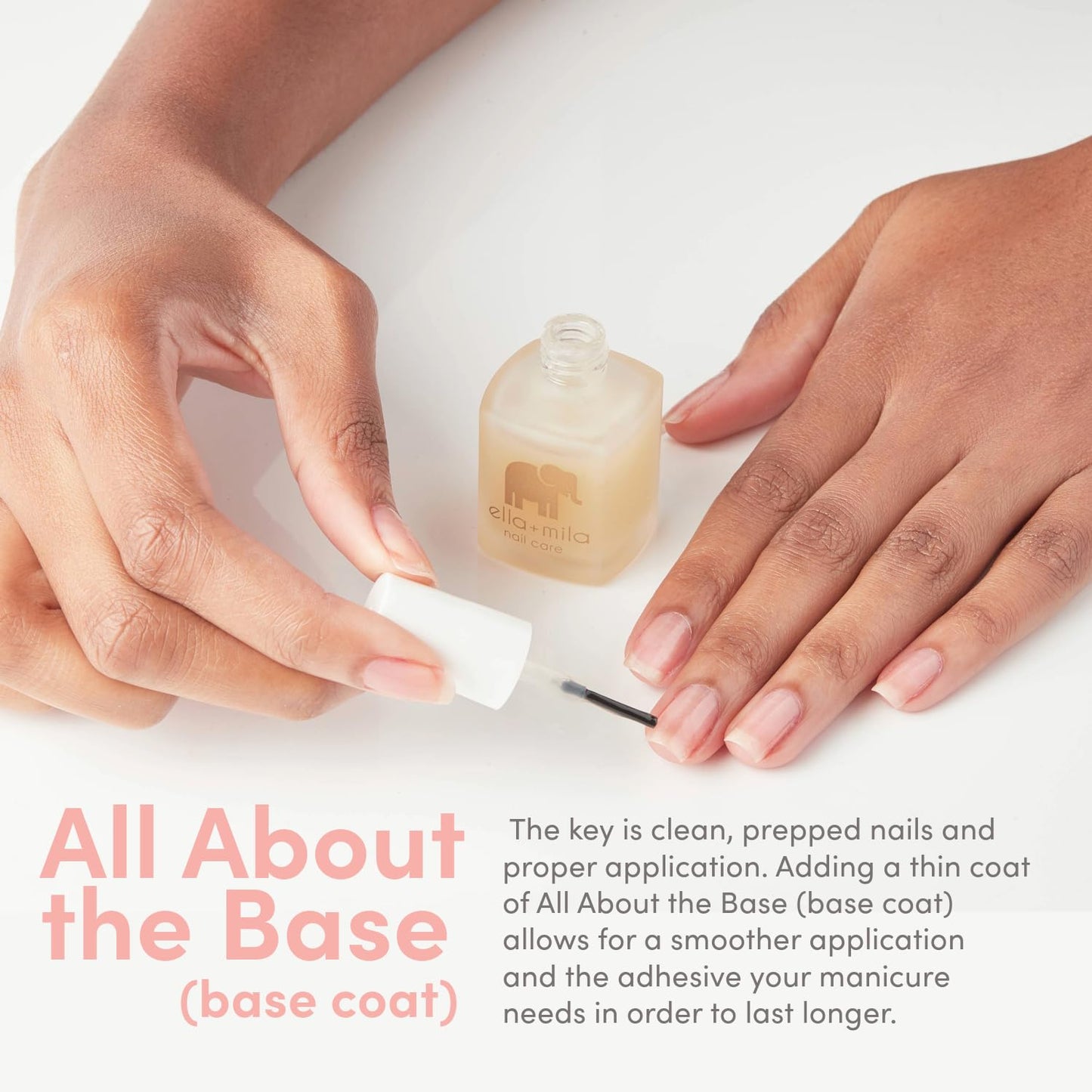 ella+mila Ridge Filler Base Coat - Smoothing Nail Treatment, Clear