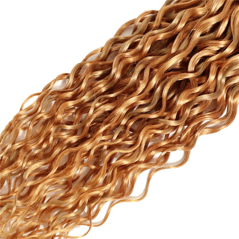 P27/30 Deep Wave Bundles Honey Brown Human Hair Bundles 28 28 28 Inch 2 Tone Honey Blonde Mixed With Light Brown Double Weft Real Ombre Hair Extensions