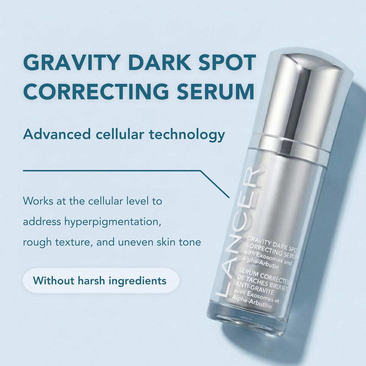 LANCER Gravity Dark Spot Correcting Serum, 1 oz – Brightening & Tone-Evening Serum with Exosomes, Alpha-Arbutin, Nonapeptide-1 & Gravityl for Dark Spot Reduction & Radiant Skin