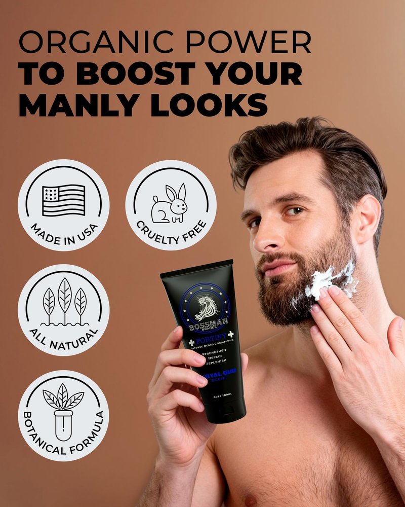 Bossman Essentials Beard Kit for Men, Set of 3 - Beard Oil Jelly, Fortifying Conditioner Cream, Beard Balm - Grooming Growth Care Accessories - Gift Set for Men (Magic)
