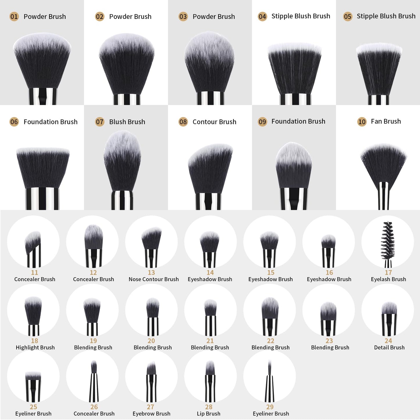 Make up Brushes set 29pcs MSQ Professional Cosmetics Brushes with Adjustable Belt Makeup Bag Foundation Powder Brush Eye Shadows Brushes Concealer Blending Brushes for Women/Girls/Artists/Holiday gift