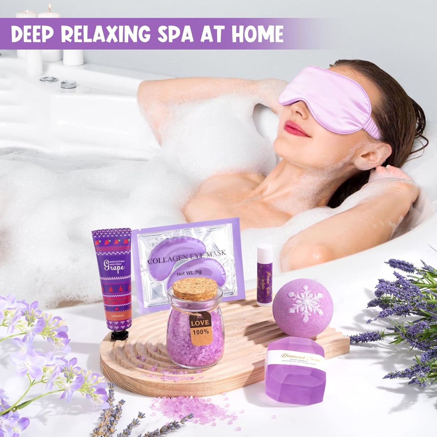 Advent Calendar 2025 - 12 Days of Unique Lavender Spa Gifts for Women | Self-Care Basket with Coffee Mug & Bath Items