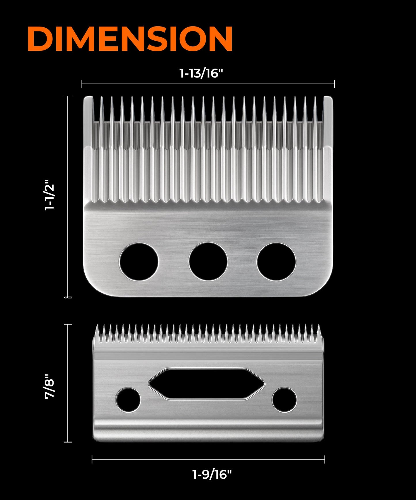 Professional 3-Hole Adjustable Clipper Blade Replacement Compatible with Wahl Designer, Senior, Cordless Designer, Pilot & Sterling Clippers, 1–3 mm Fade Blade