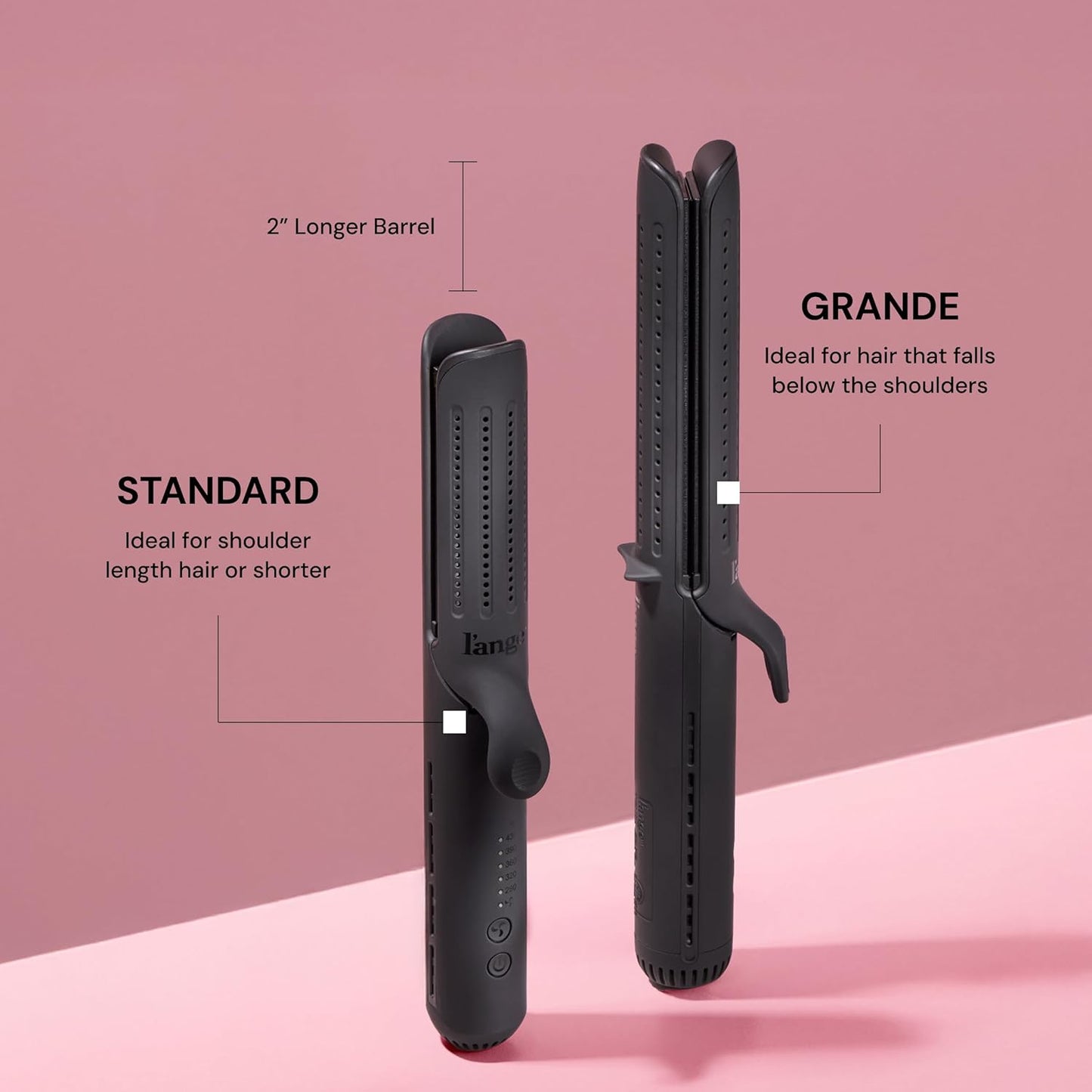 L'ANGE HAIR 2-in-1 Hair Straightener & Curler - 360° Airflow, Titanium Plates | 1-Inch Wand for Short to Medium Hair (Black)