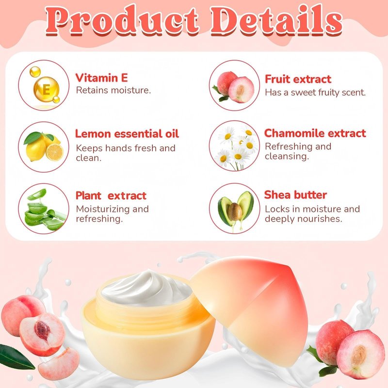 Swiffen 12 Pcs Peach Hand Cream Set Cute Mini Travel Size Hand Lotion Bulk Gifts for Women Nurses Bridal Shower Birthday Party Favors Sweet & Peach Scented Hydrating Shea Butter Moisturizer