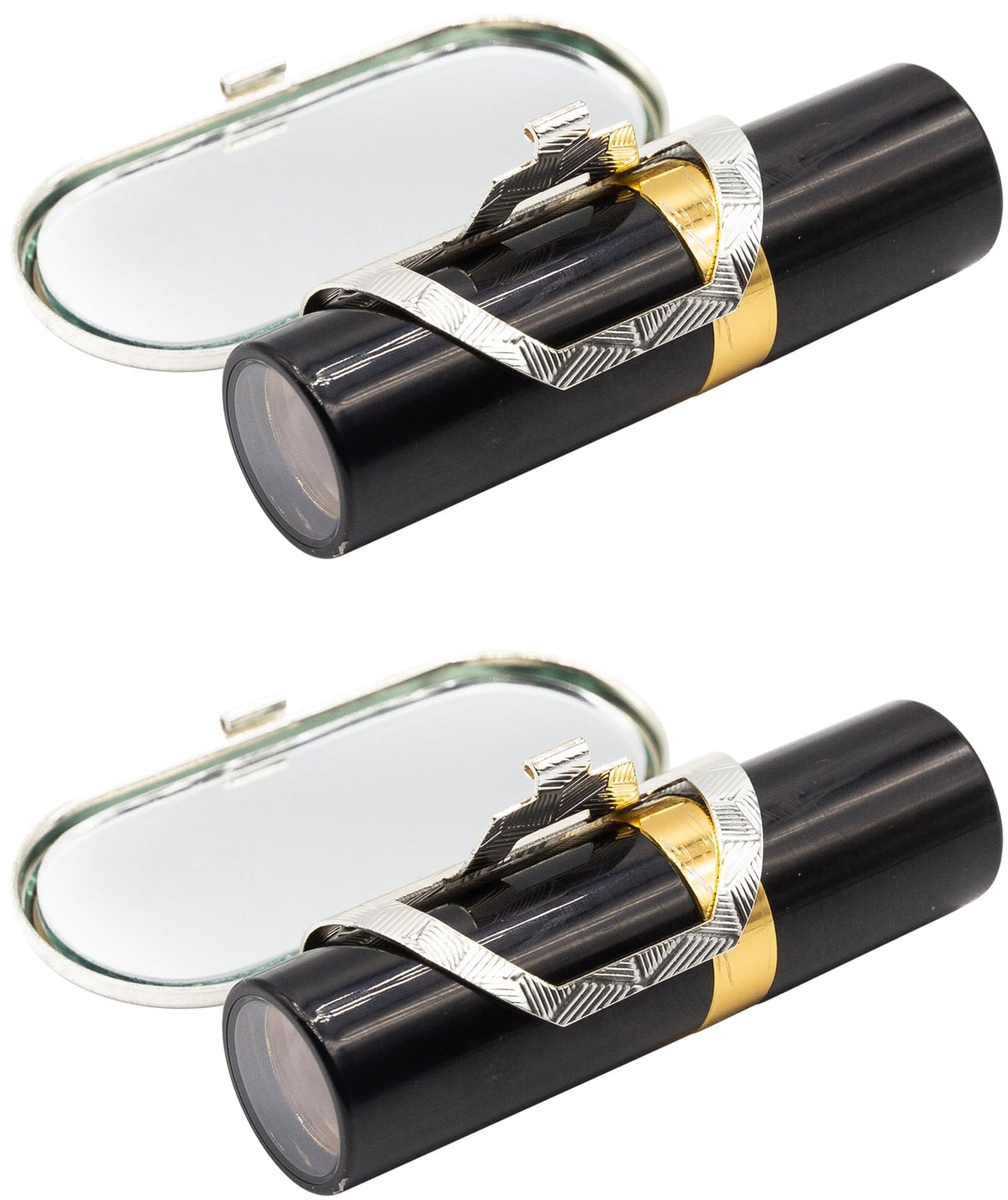 Stephanie Imports Set of 2 Clip-On Round Lipstick Mirrors (Watercolor Triangles)