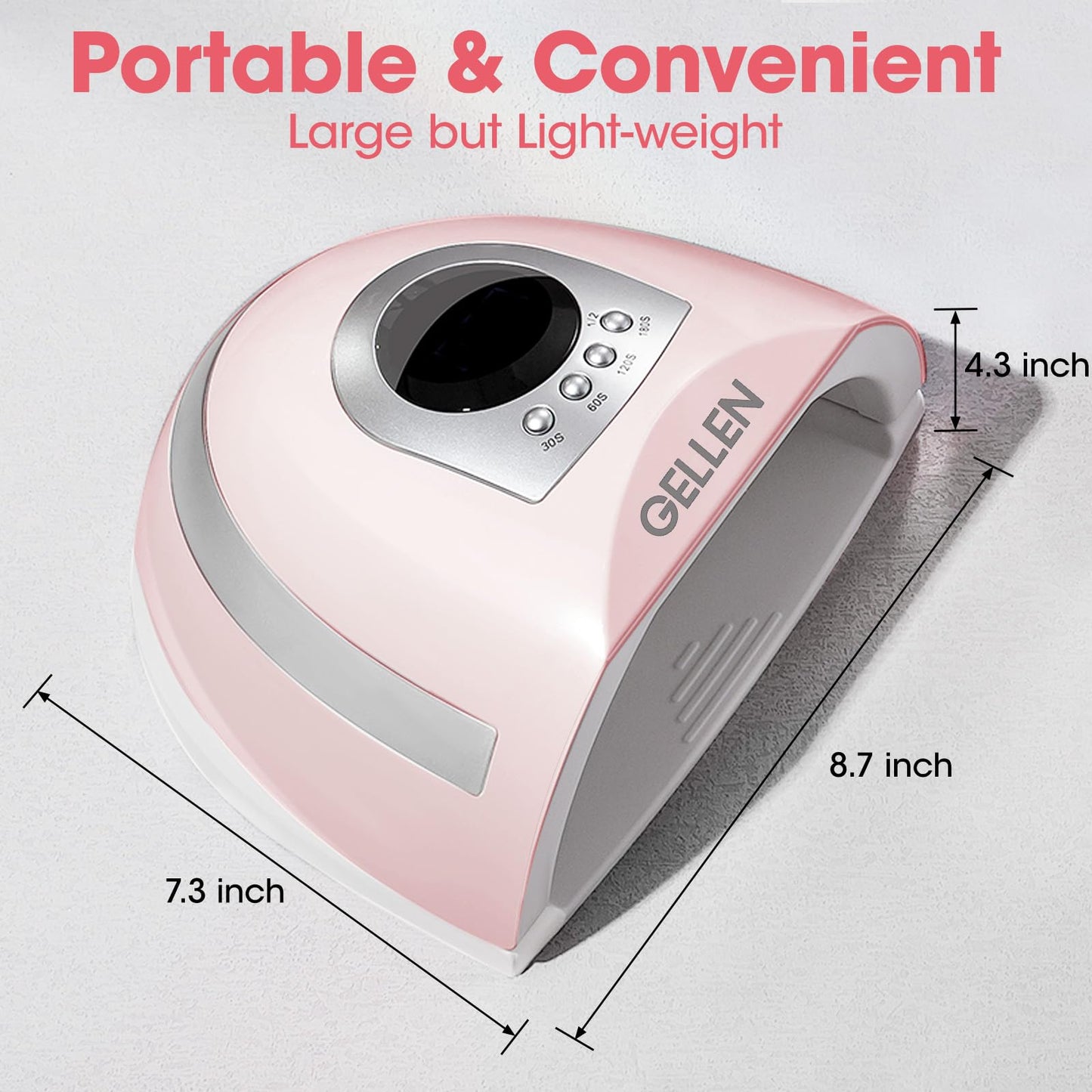 Gellen UV Light for Nails, 268W UV LED Nail Lamp for Finger Toe, Professional Fast Curing Nail Dryer for Gel Nail Polish, 4 Timers and 66 LED Beads