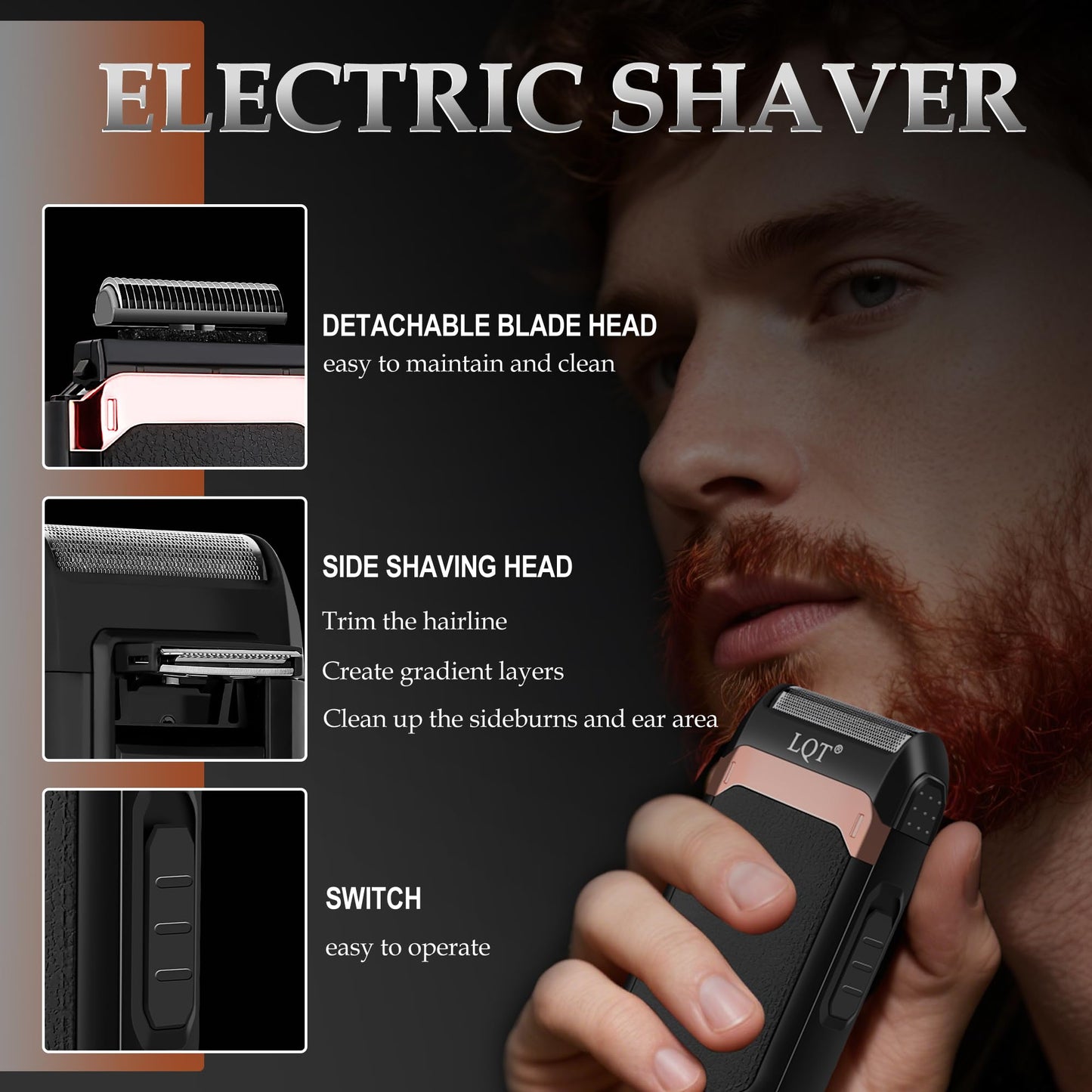 LQT Professional Hair Clippers for Men, Cordless T-Blade Beard Trimmer Kit, LED Display,Long Battery Life, Rechargeable Electric Hair Cutting Machine for Home & Barber, Best Gift for Holidays (Silver)