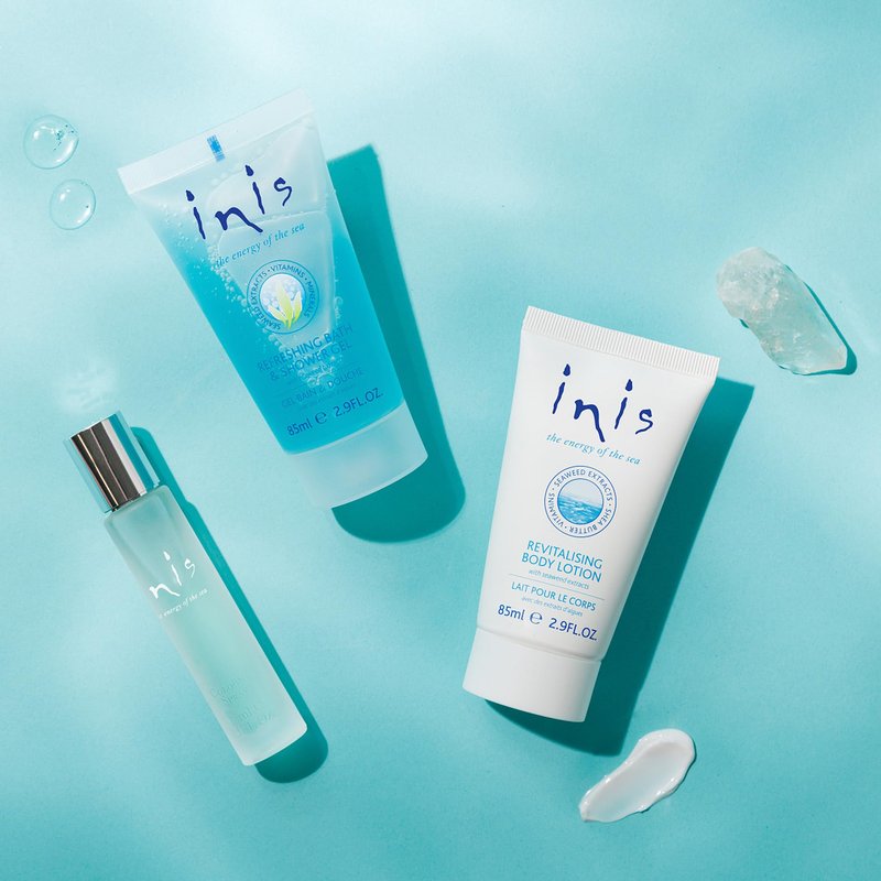 Inis the Energy of the Sea - Trio Gift Set for Women and Men, Travel Size Toiletries with Mini Cologne, Body Lotion and Bath and Shower Gel, Clean Ocean Fresh Unisex Fragrance
