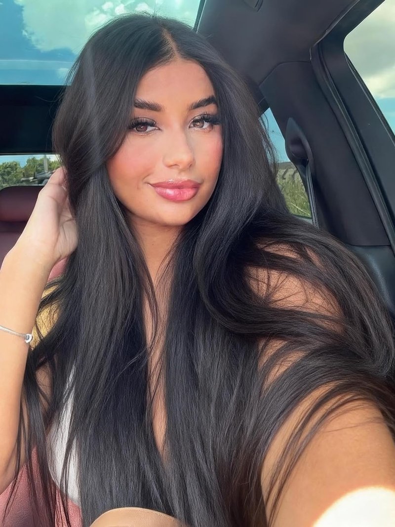 WIGRE Long Black Wigs Straight Middle Part Hair for Women Daily Use Synthetic Heat Resistant Wig for Party or Halloween Costume Full Black Wigs