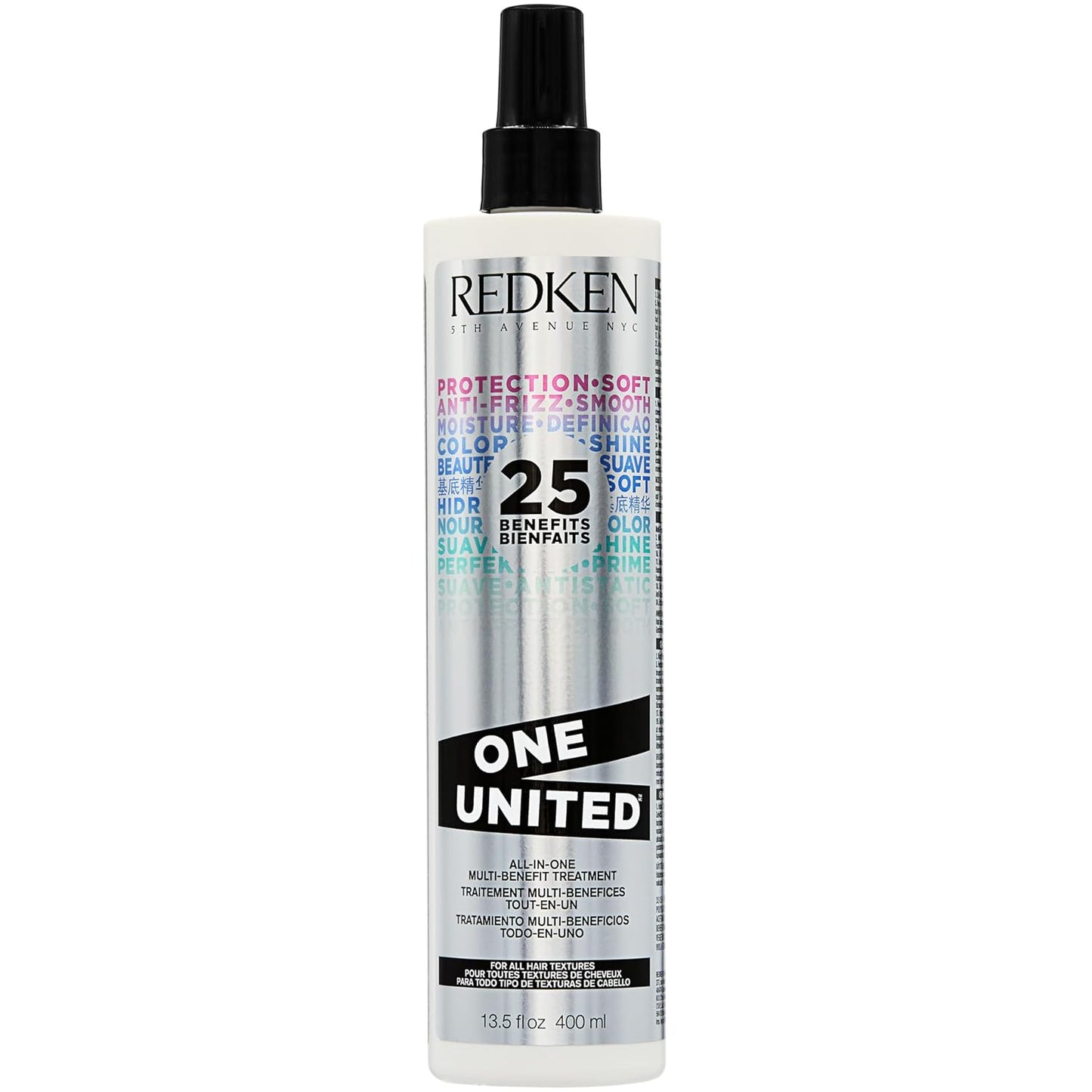 Redken One United Leave-In Conditioner - Multi-Benefit Treatment for All Hair Types | Heat Protectant & Detangler Spray