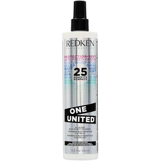 Redken One United Leave-In Conditioner - Multi-Benefit Treatment for All Hair Types | Heat Protectant & Detangler Spray