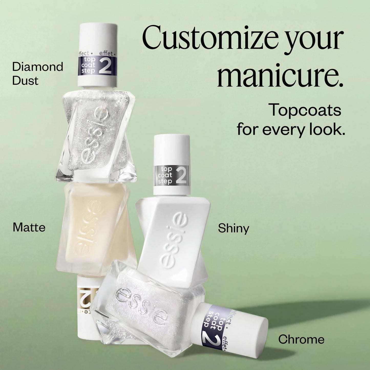 essie Gel Couture Gel-like Nail Polish, Vegan, Metallic Glaze Top Coat Nail Polish, Blushed Metal, 0.46 fl oz
