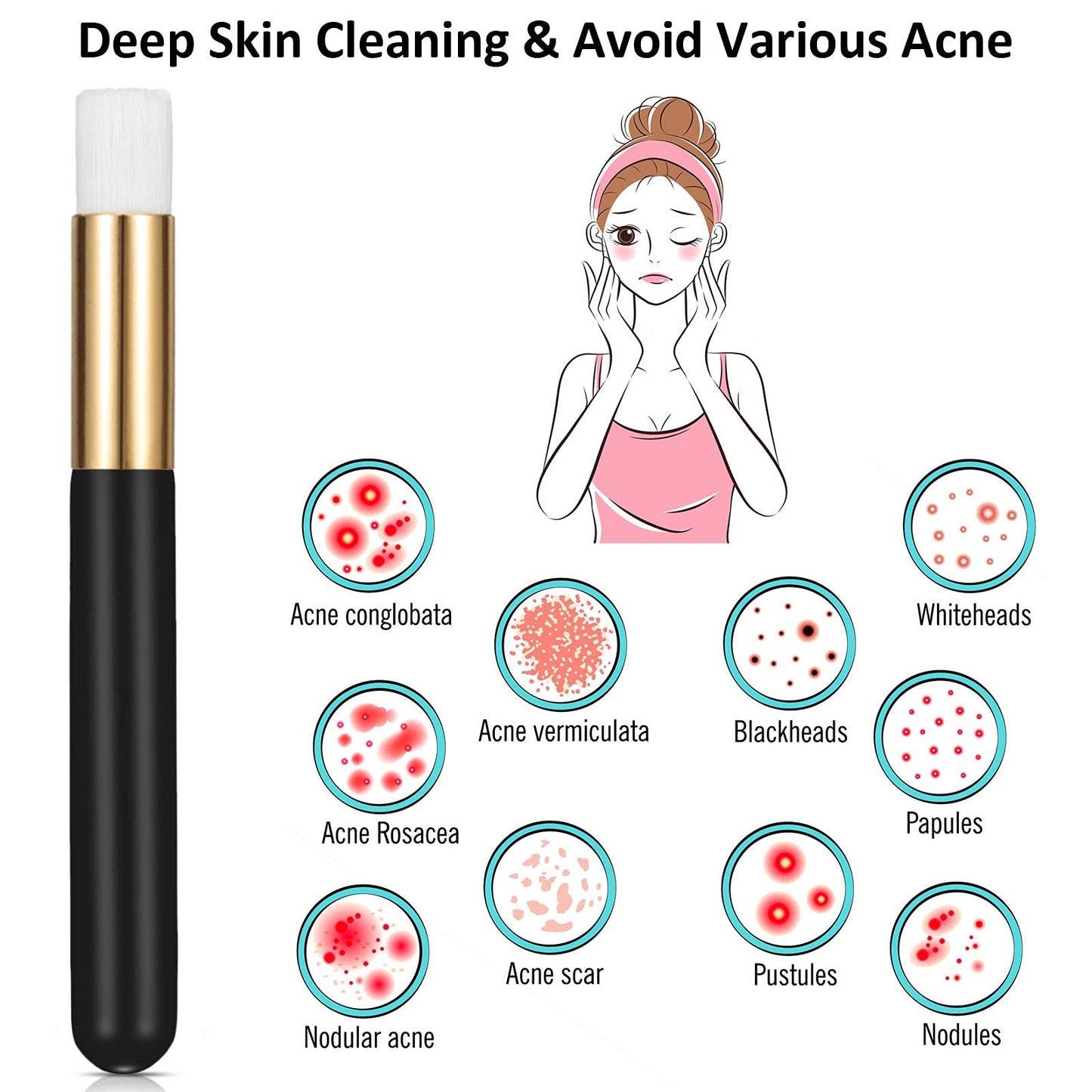 Patelai 60 Pieces Lash Shampoo Brushes with Container, Eyelash Extension Cleansing Brush Nose Pore Cleaning Tool Peel off Blackhead Removing Tool Cosmetic Lash Cleanser Facial Cleansing(Black)