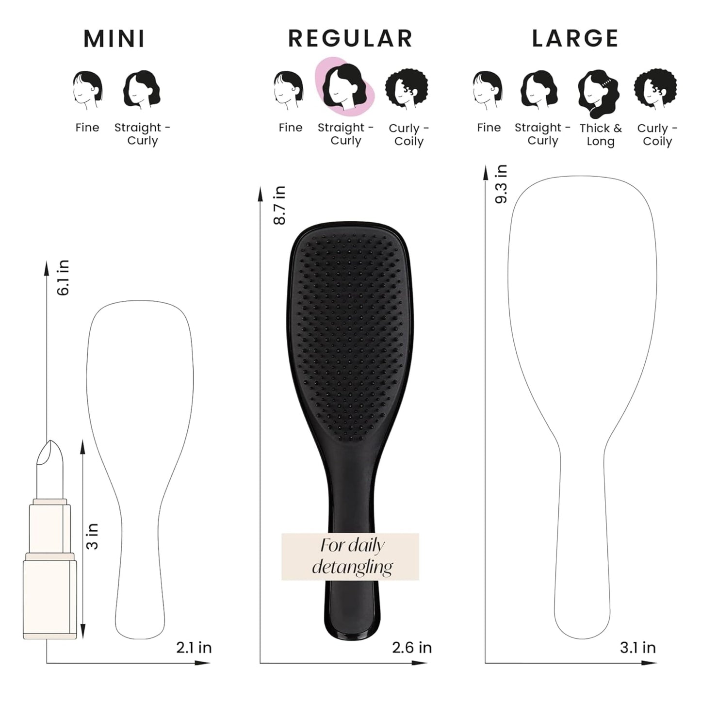 TANGLE TEEZER The Wet Detangler, Liquorice Black, All Hair types, unisex-adult