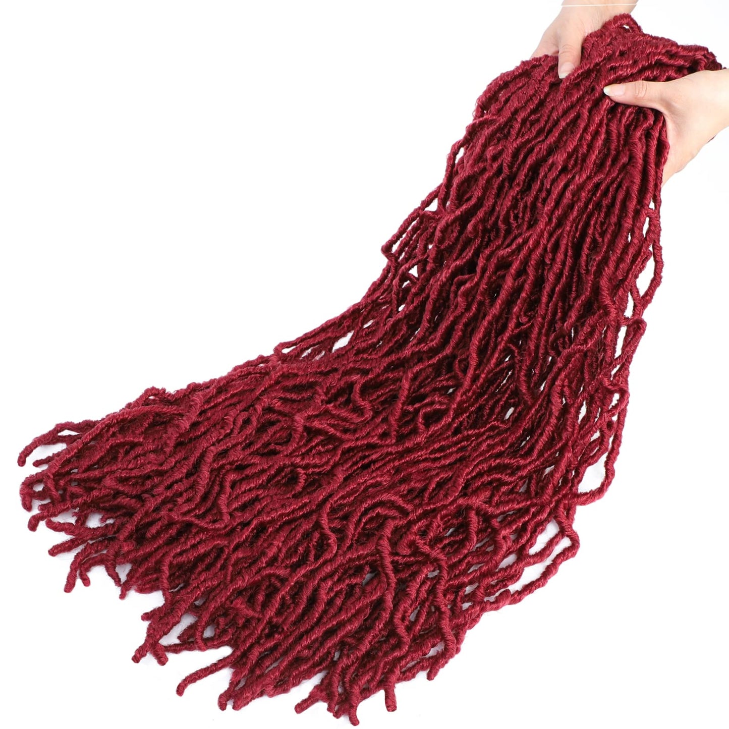 Alrence Faux Locs Crochet Hair 36 Inch 7 Packs Soft Locs Burgundy Red