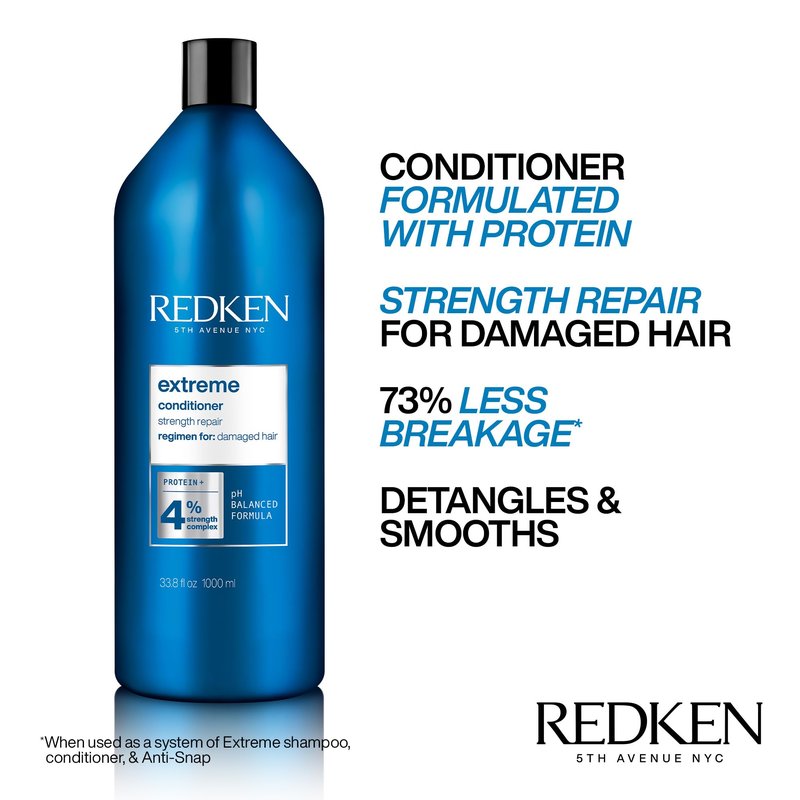 Redken Extreme Conditioner | Anti-Breakage & Protection for Damaged Hair | Infused With Proteins-| 33.8 Fl Oz,(Pack of 2)