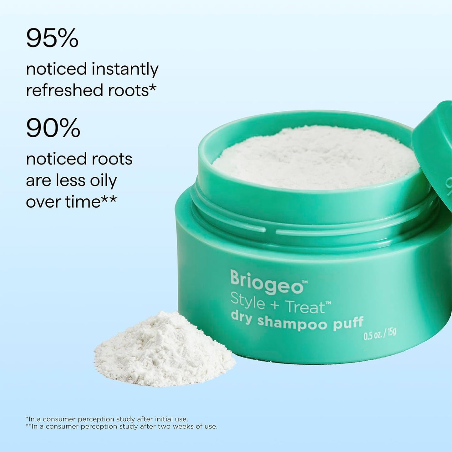 Briogeo Dry Shampoo Puff - Non-Aerosol Talc-Free Root Refresh | Volumizing Powder | Vegan & Cruelty-Free | 0.5 oz