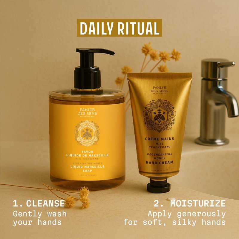 Panier des Sens – Honey Hand Cream – Moisturizing Hand Lotion for Dry Skin – Premium French Hand Cream, Softening Care for Women, 97% Natural Ingredients, 2.5 Fl Oz